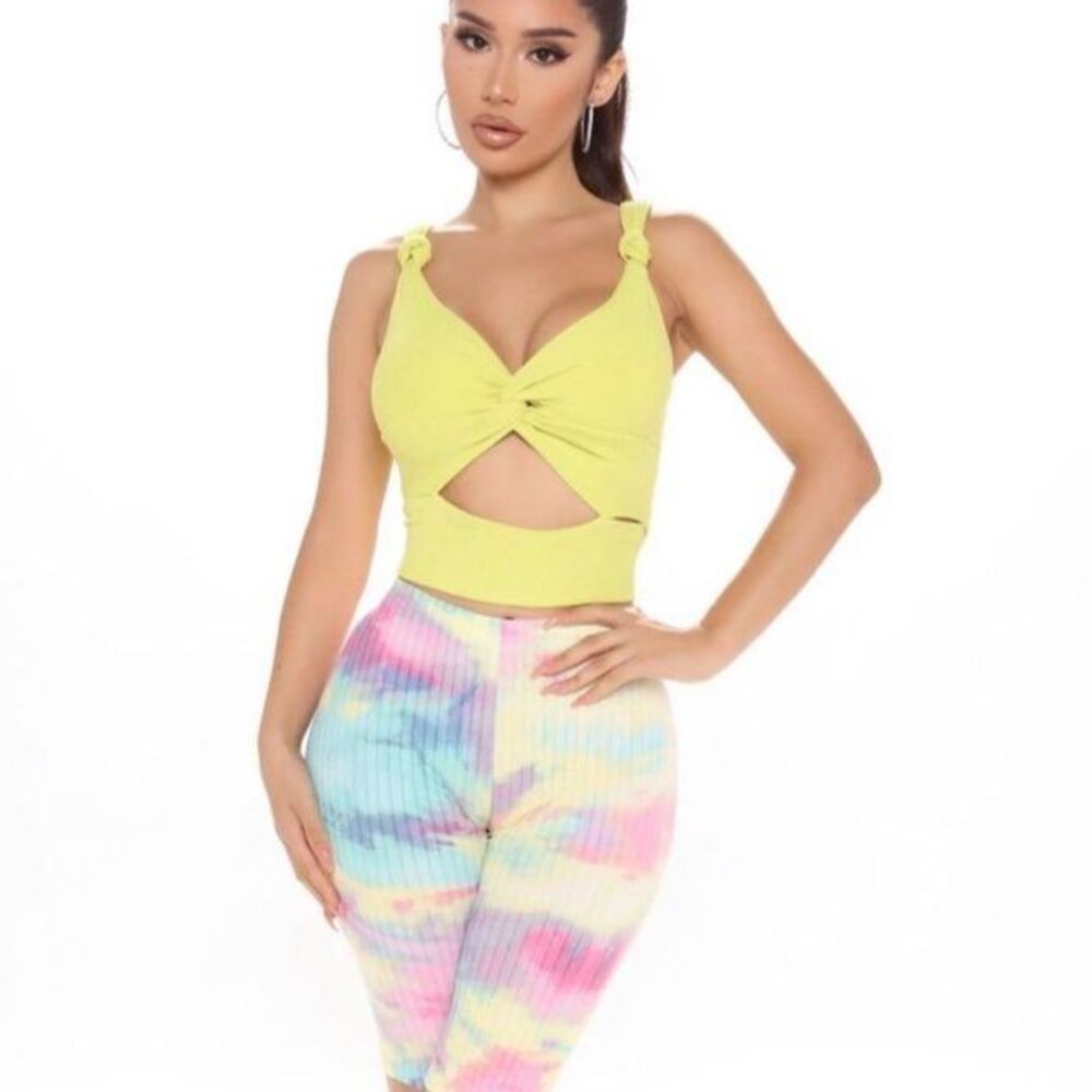 Tie Dye Pastel Rainbow Biker Shorts from Fashion Nova XS
